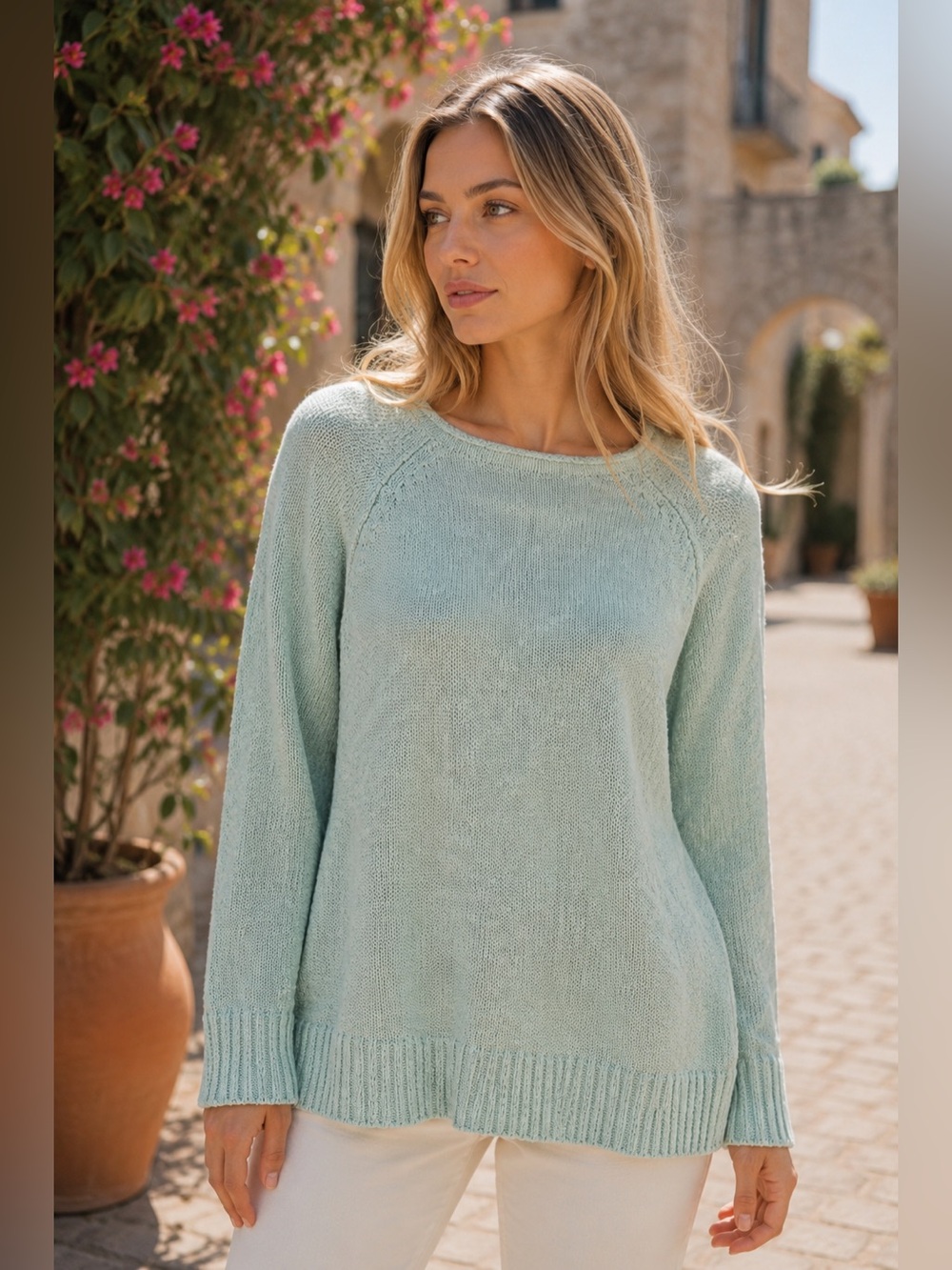 L.L. Bean Women's Crew Neck Sweater - Light Green - Picture 11 of 11